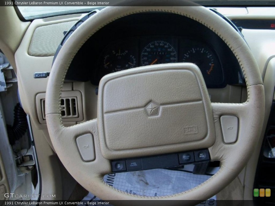Beige Interior Steering Wheel for the 1991 Chrysler LeBaron Premium LX Convertible #49278674