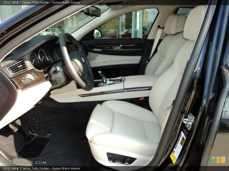 Oyster/Black Interior Photo for the 2012 BMW 7 Series 740Li Sedan #49288316