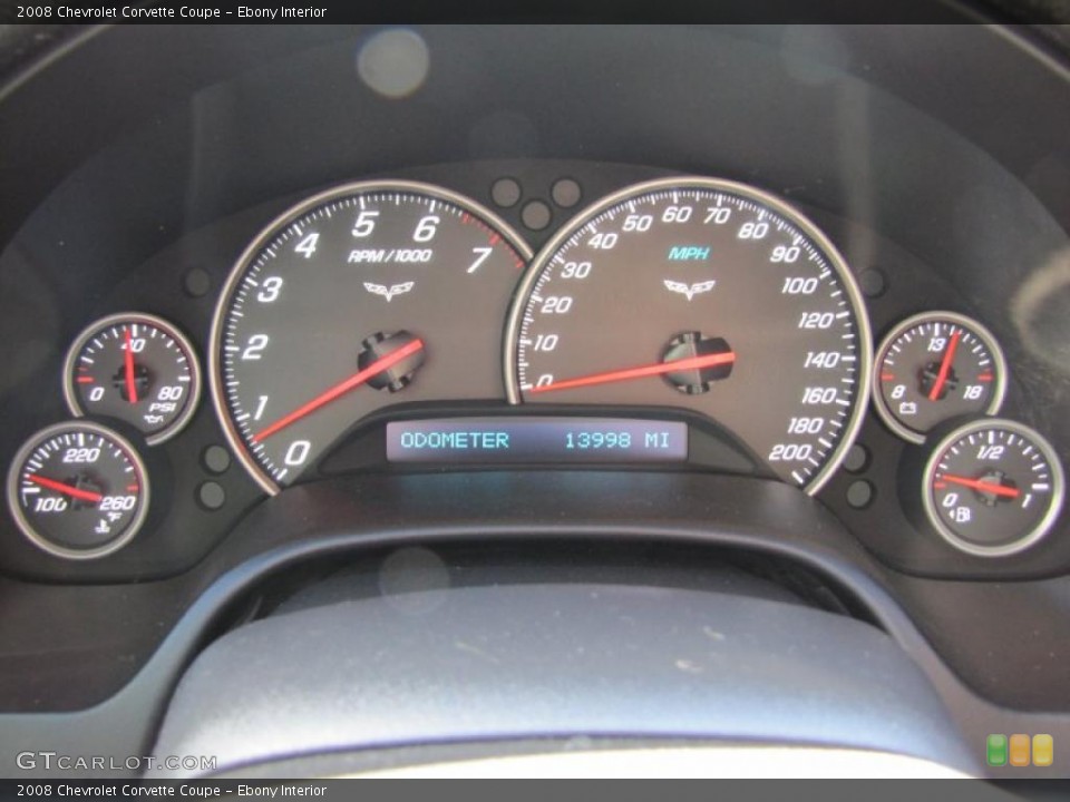 Ebony Interior Gauges for the 2008 Chevrolet Corvette Coupe #49289252