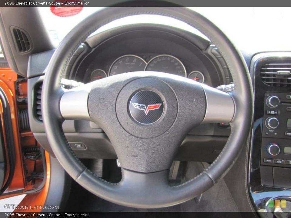 Ebony Interior Steering Wheel for the 2008 Chevrolet Corvette Coupe #49289264