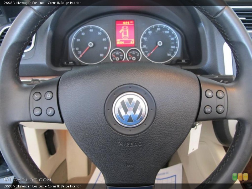 Cornsilk Beige Interior Steering Wheel for the 2008 Volkswagen Eos Lux #49289333