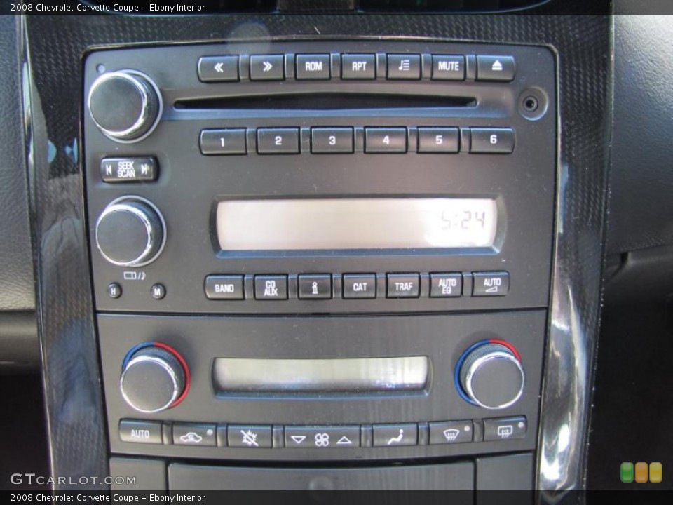 Ebony Interior Controls for the 2008 Chevrolet Corvette Coupe #49289351