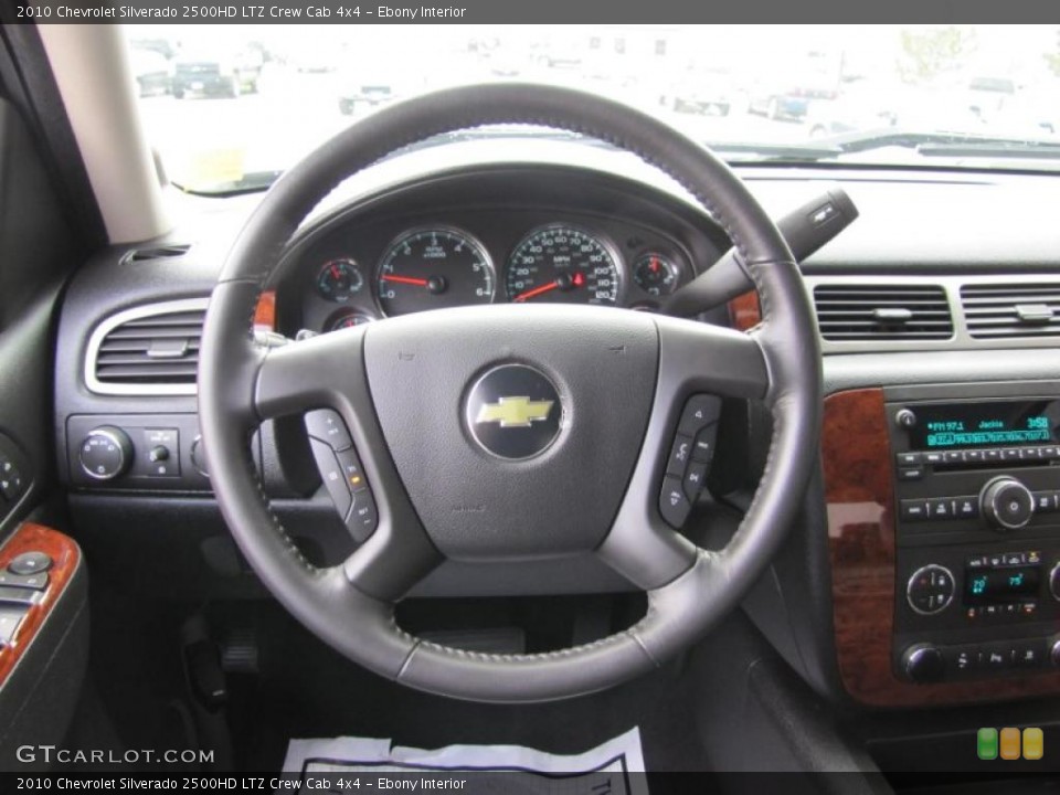 Ebony Interior Steering Wheel for the 2010 Chevrolet Silverado 2500HD LTZ Crew Cab 4x4 #49289675
