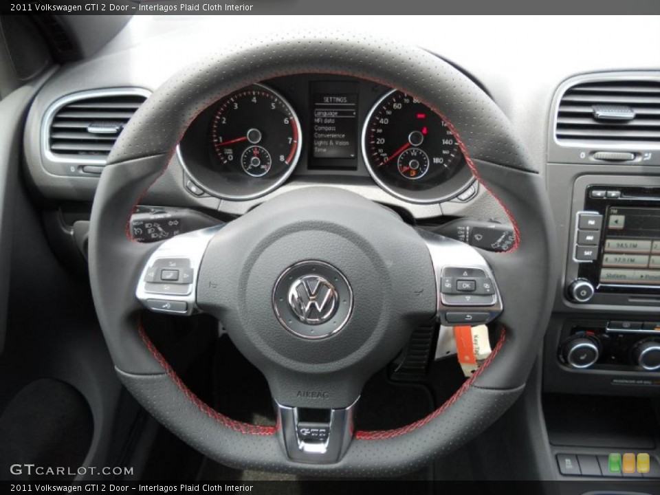 Interlagos Plaid Cloth Interior Steering Wheel for the 2011 Volkswagen GTI 2 Door #49291793