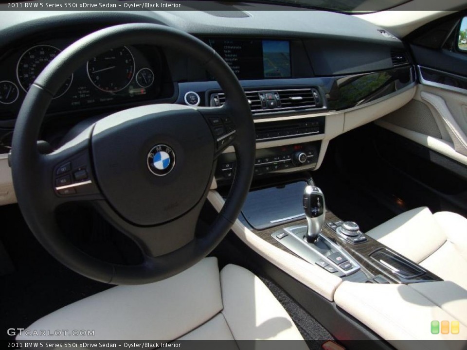Oyster/Black Interior Photo for the 2011 BMW 5 Series 550i xDrive Sedan #49295069