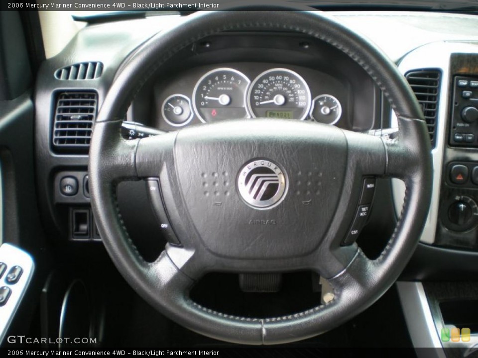 Black/Light Parchment Interior Steering Wheel for the 2006 Mercury Mariner Convenience 4WD #49305579