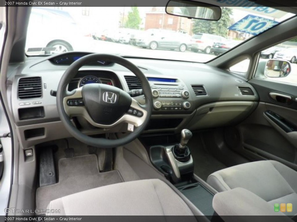 Gray Interior Prime Interior for the 2007 Honda Civic EX Sedan #49308048