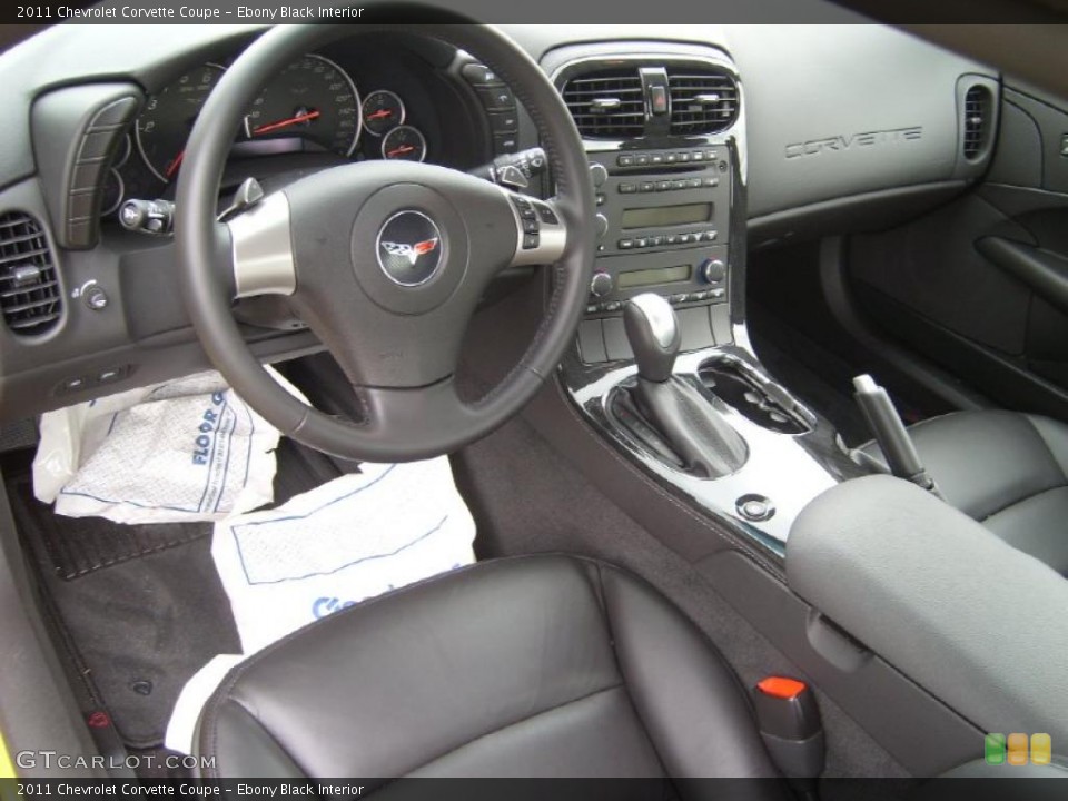 Ebony Black Interior Prime Interior for the 2011 Chevrolet Corvette Coupe #49315437