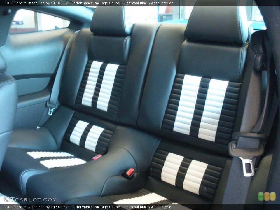 Charcoal Black/White Interior Photo for the 2012 Ford Mustang Shelby GT500 SVT Performance Package Coupe #49318638