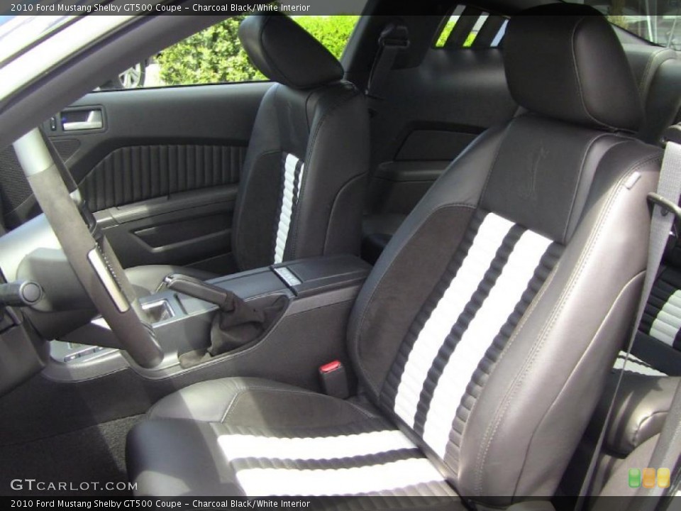 Charcoal Black/White Interior Photo for the 2010 Ford Mustang Shelby GT500 Coupe #49320714