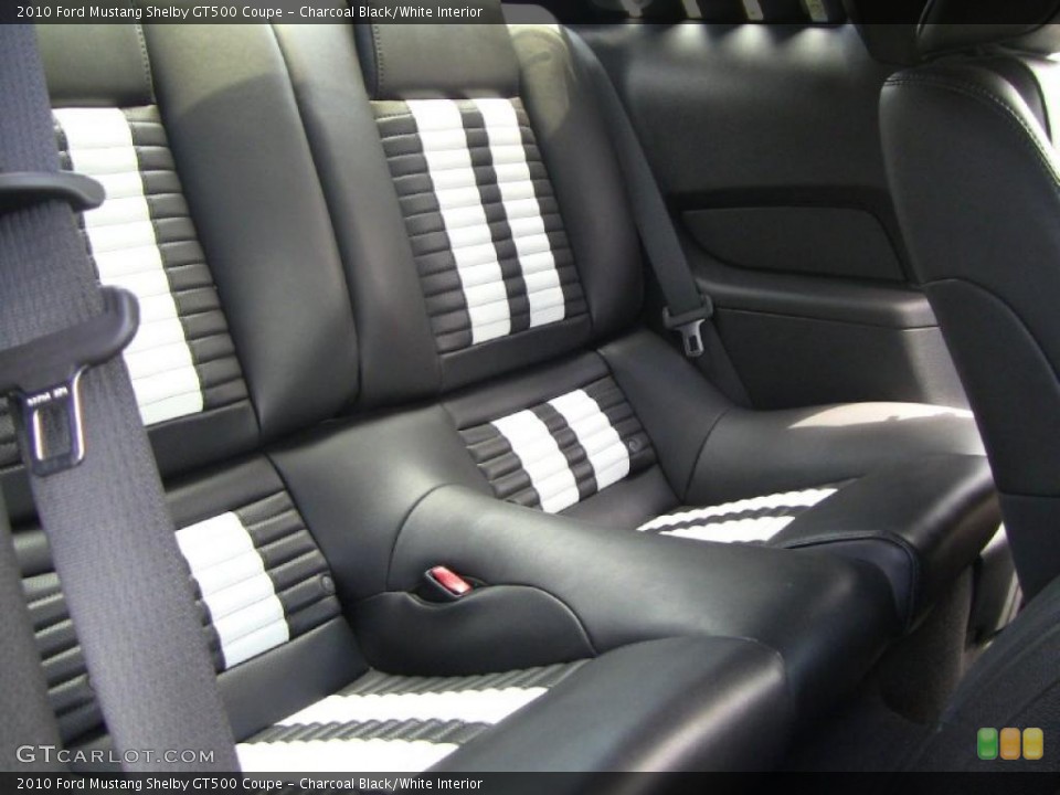 Charcoal Black/White Interior Photo for the 2010 Ford Mustang Shelby GT500 Coupe #49320744