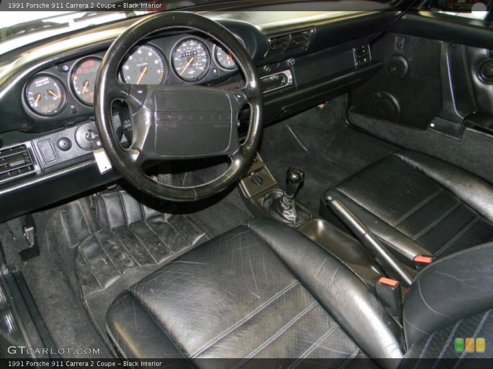 Black Interior Photo for the 1991 Porsche 911 Carrera 2 Coupe #49330740