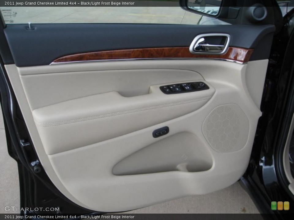 Black/Light Frost Beige Interior Door Panel for the 2011 Jeep Grand Cherokee Limited 4x4 #49346637