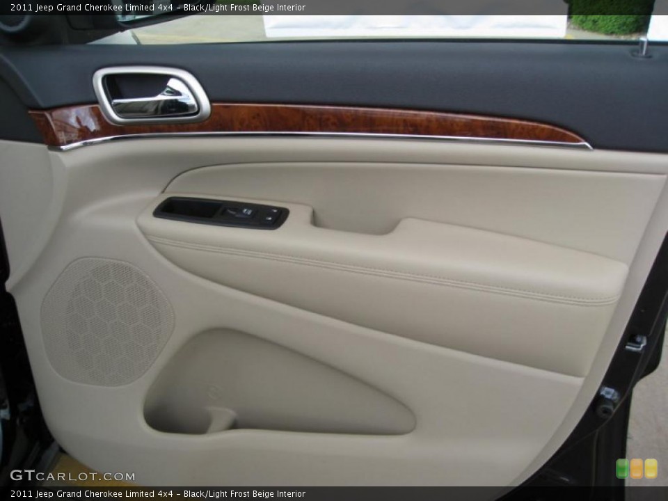 Black/Light Frost Beige Interior Door Panel for the 2011 Jeep Grand Cherokee Limited 4x4 #49346727