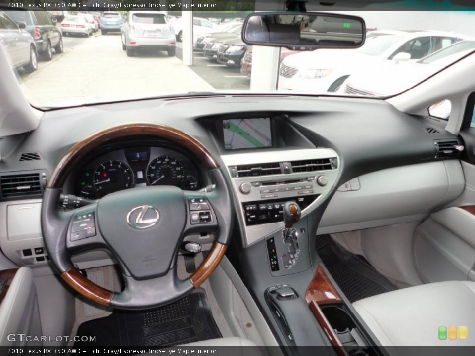 Light Gray/Espresso Birds-Eye Maple Interior Dashboard for the 2010 Lexus RX 350 AWD #49356016