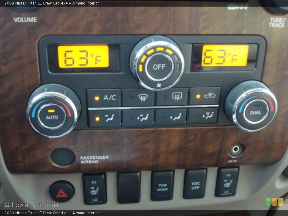 Almond Interior Controls for the 2009 Nissan Titan LE Crew Cab 4x4 #49360081