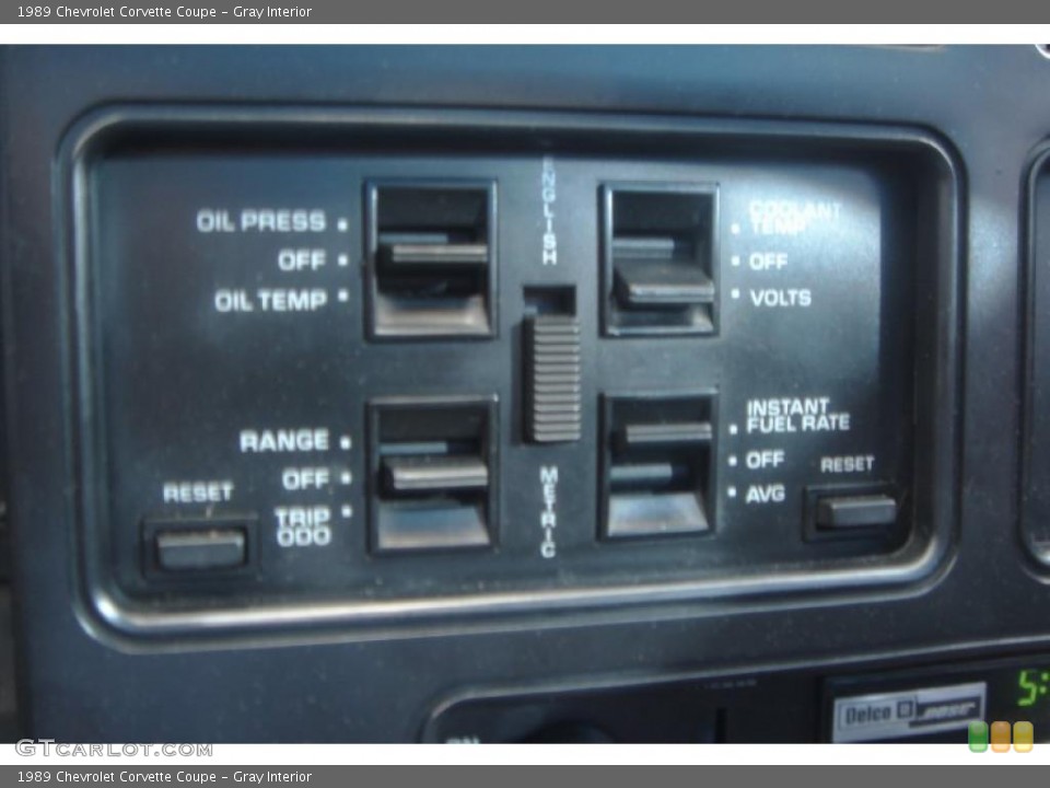 Gray Interior Controls for the 1989 Chevrolet Corvette Coupe #49360084