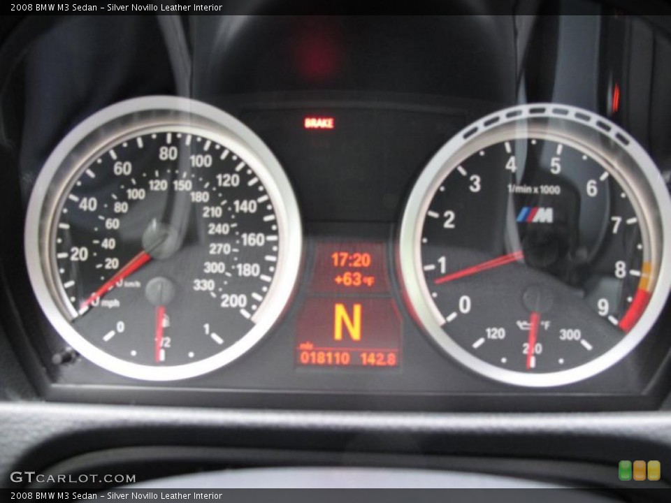 Silver Novillo Leather Interior Gauges for the 2008 BMW M3 Sedan #49364813