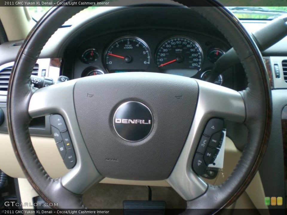 Cocoa/Light Cashmere Interior Steering Wheel for the 2011 GMC Yukon XL Denali #49370369