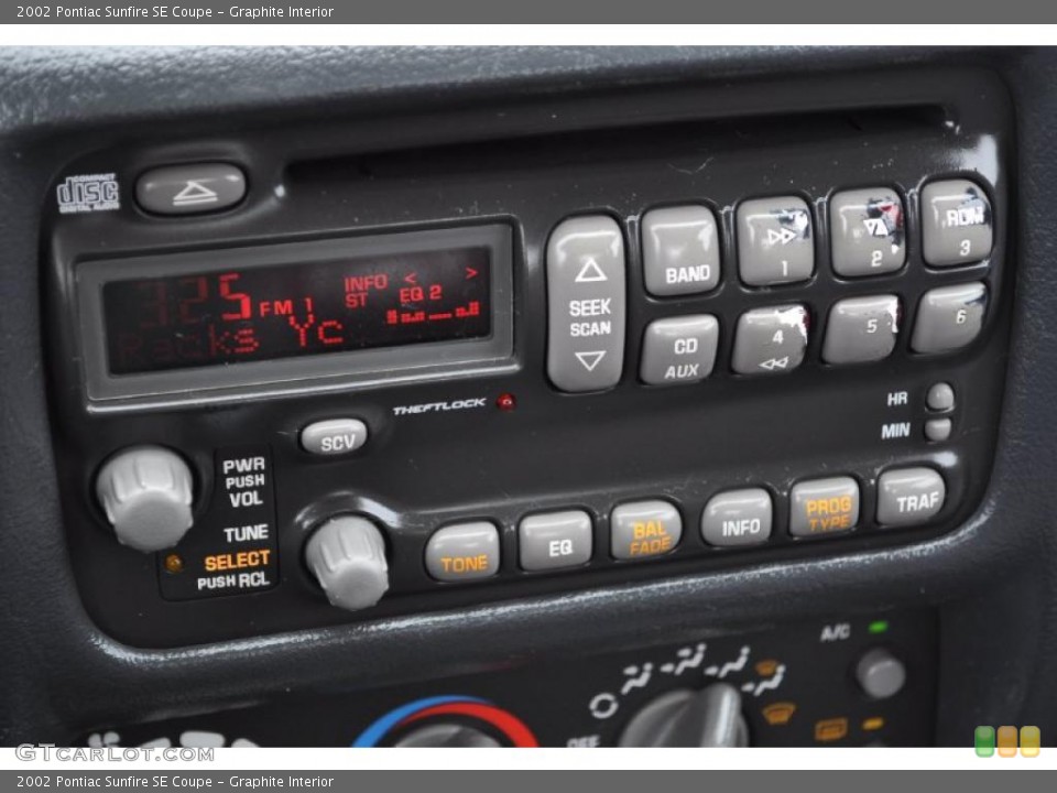 Graphite Interior Controls for the 2002 Pontiac Sunfire SE Coupe #49370411