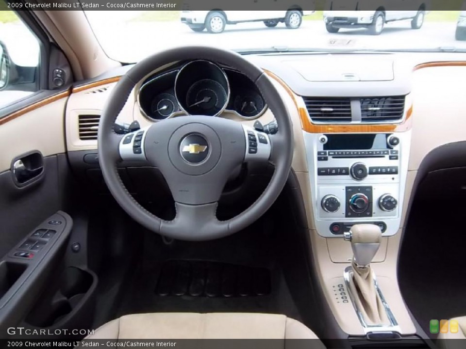Cocoa/Cashmere Interior Dashboard for the 2009 Chevrolet Malibu LT Sedan #49370633