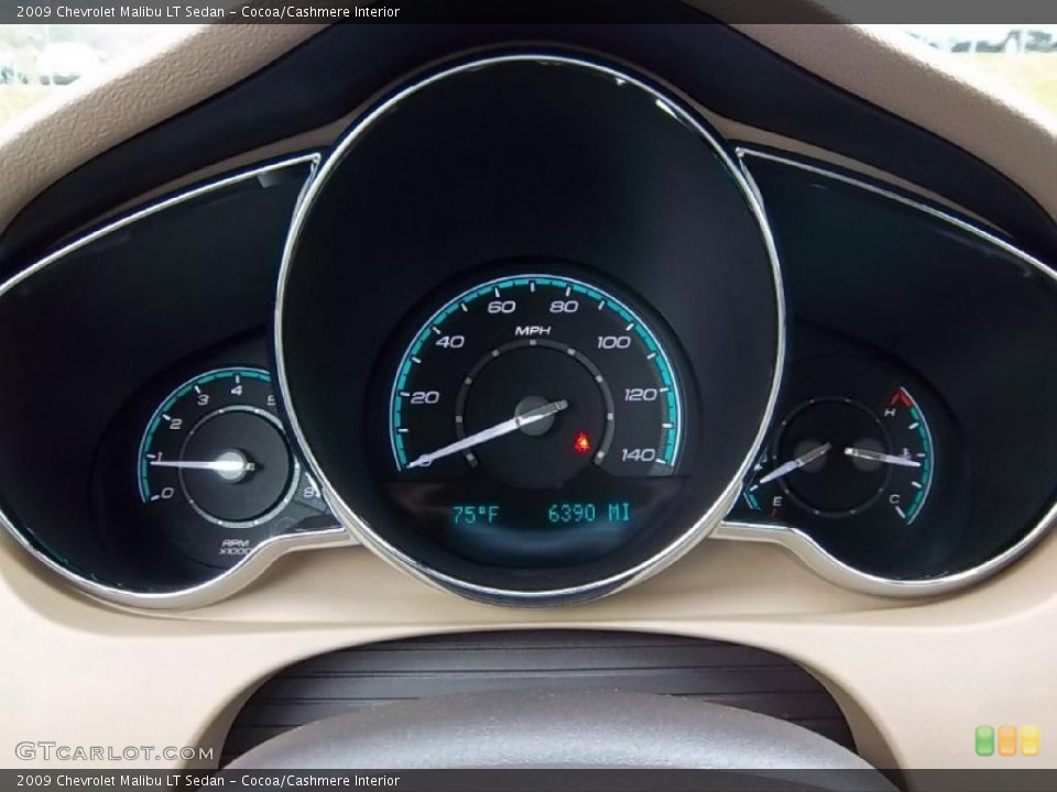Cocoa/Cashmere Interior Gauges for the 2009 Chevrolet Malibu LT Sedan #49370708