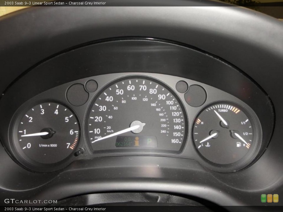 Charcoal Grey Interior Gauges for the 2003 Saab 9-3 Linear Sport Sedan #49378838