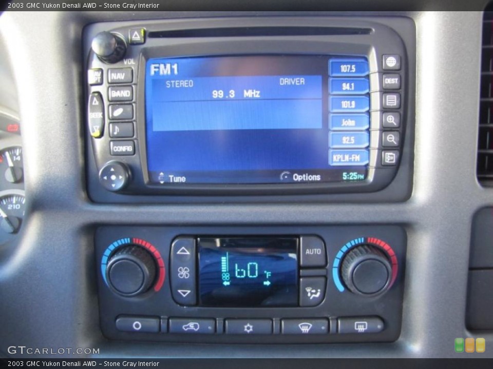 Stone Gray Interior Controls for the 2003 GMC Yukon Denali AWD #49379996