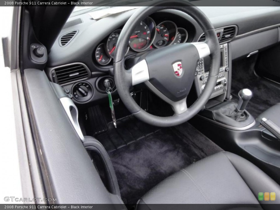 Black Interior Dashboard for the 2008 Porsche 911 Carrera Cabriolet #49383023
