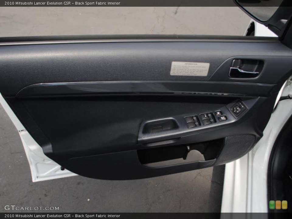 Black Sport Fabric Interior Door Panel for the 2010 Mitsubishi Lancer Evolution GSR #49383242