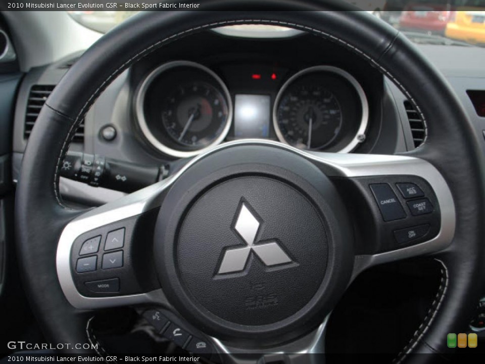 Black Sport Fabric Interior Steering Wheel for the 2010 Mitsubishi Lancer Evolution GSR #49383311