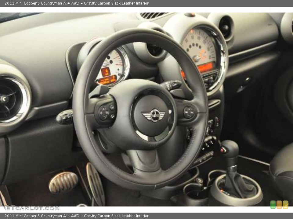 Gravity Carbon Black Leather Interior Steering Wheel for the 2011 Mini Cooper S Countryman All4 AWD #49386030