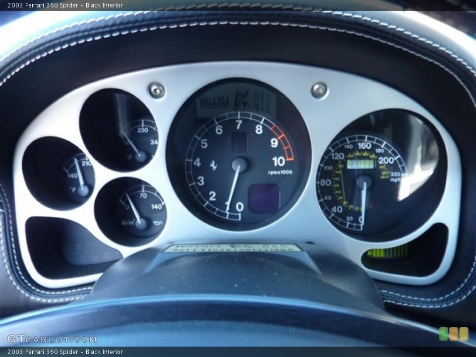 Black Interior Gauges for the 2003 Ferrari 360 Spider #49391240