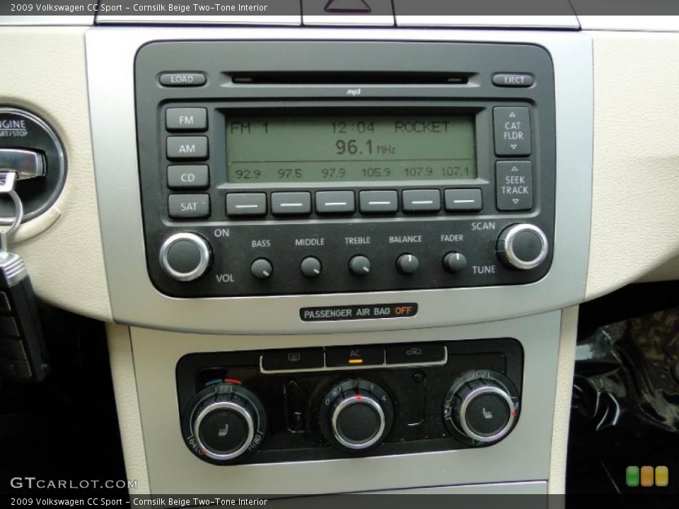 Cornsilk Beige Two-Tone Interior Controls for the 2009 Volkswagen CC Sport #49398227