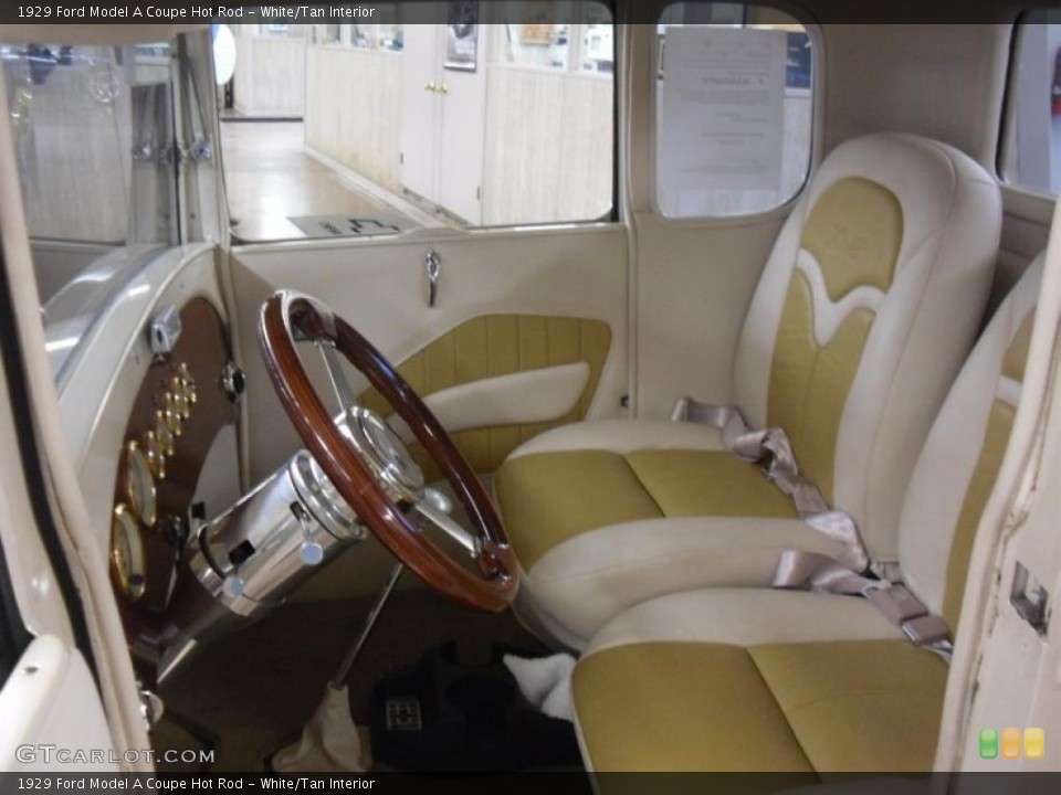 White/Tan Interior Photo for the 1929 Ford Model A Coupe Hot Rod #49401269