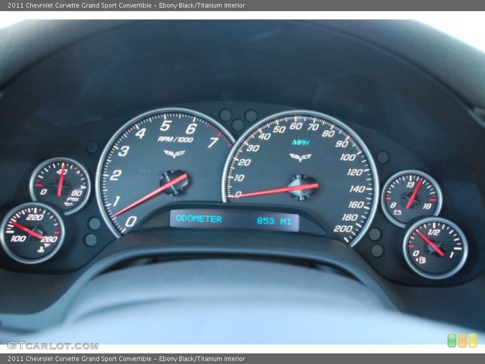 Ebony Black/Titanium Interior Gauges for the 2011 Chevrolet Corvette Grand Sport Convertible #49406094