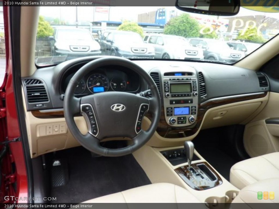 Beige Interior Photo for the 2010 Hyundai Santa Fe Limited 4WD #49408158
