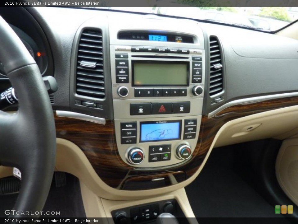 Beige Interior Controls for the 2010 Hyundai Santa Fe Limited 4WD #49408194