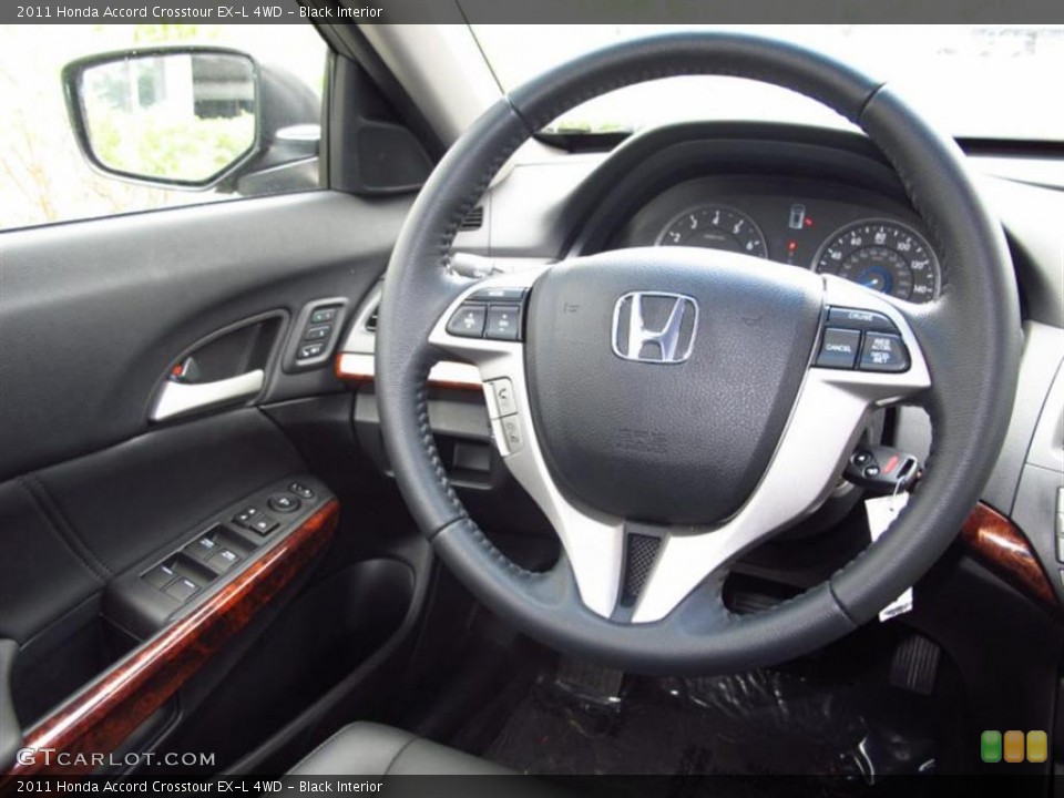 Black Interior Steering Wheel for the 2011 Honda Accord Crosstour EX-L 4WD #49420330