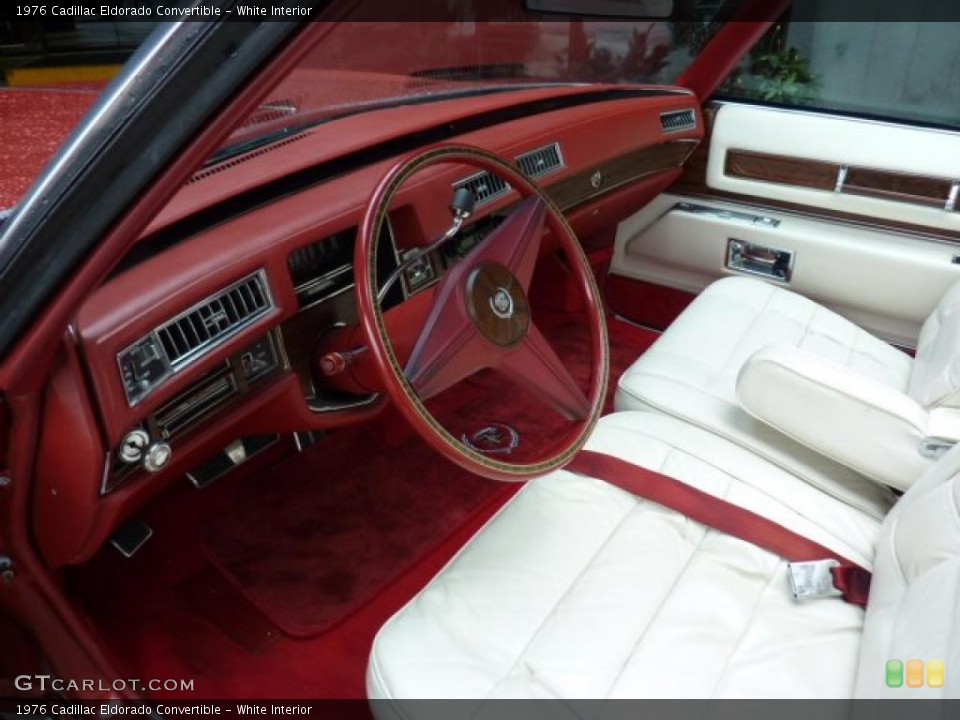 White 1976 Cadillac Eldorado Interiors