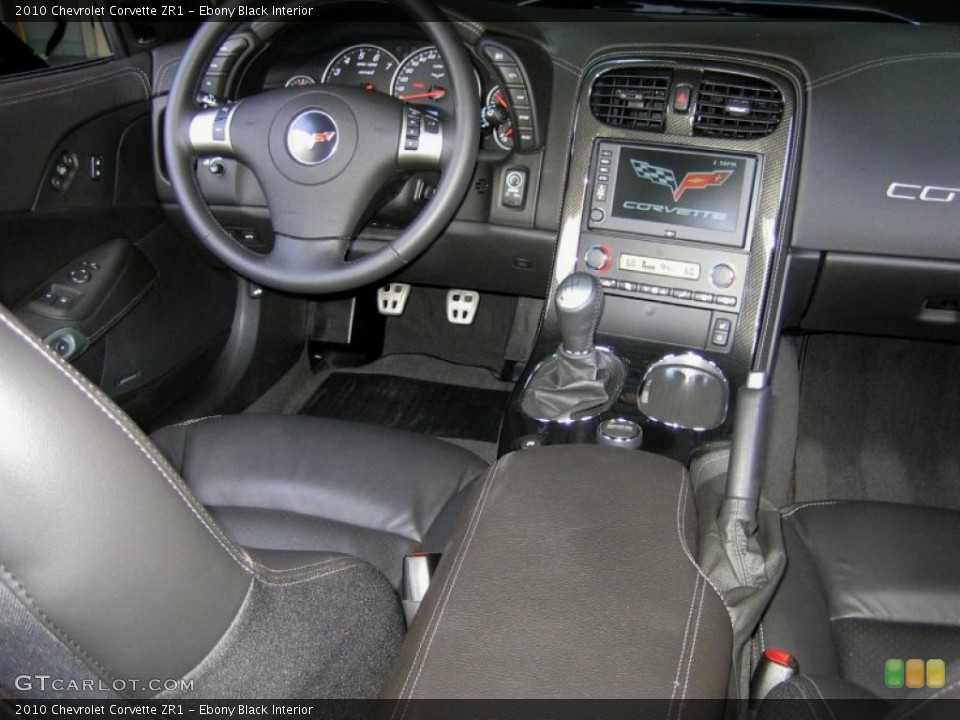 Ebony Black Interior Dashboard for the 2010 Chevrolet Corvette ZR1 #49424986