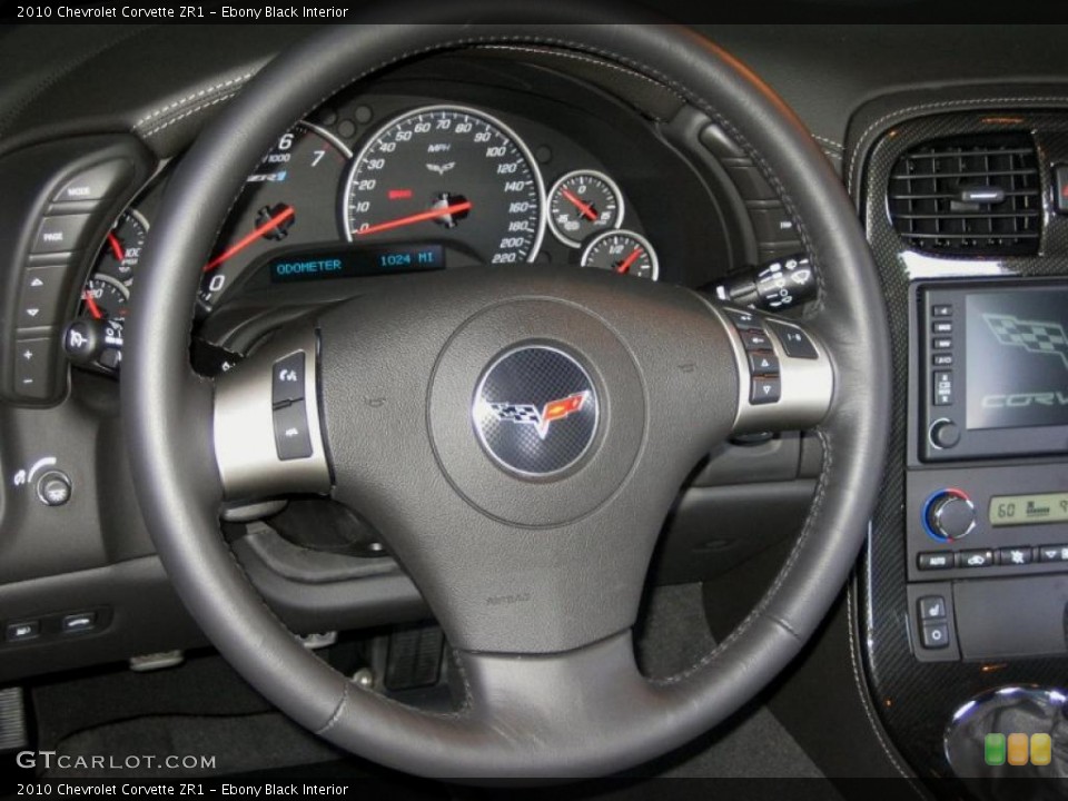 Ebony Black Interior Steering Wheel for the 2010 Chevrolet Corvette ZR1 #49425076
