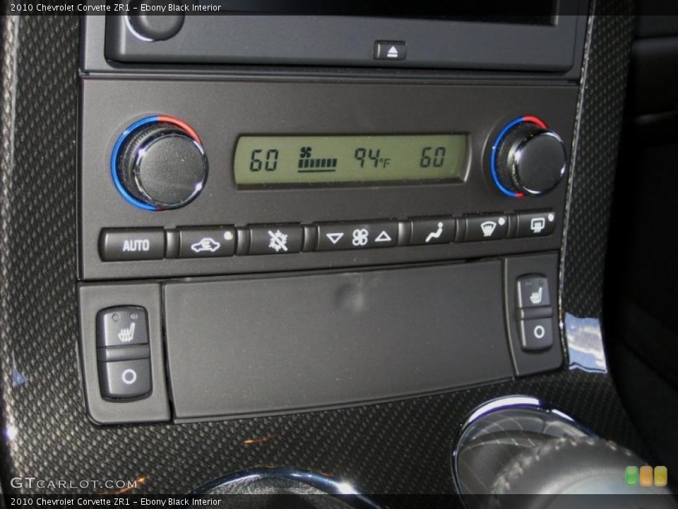 Ebony Black Interior Controls for the 2010 Chevrolet Corvette ZR1 #49425160