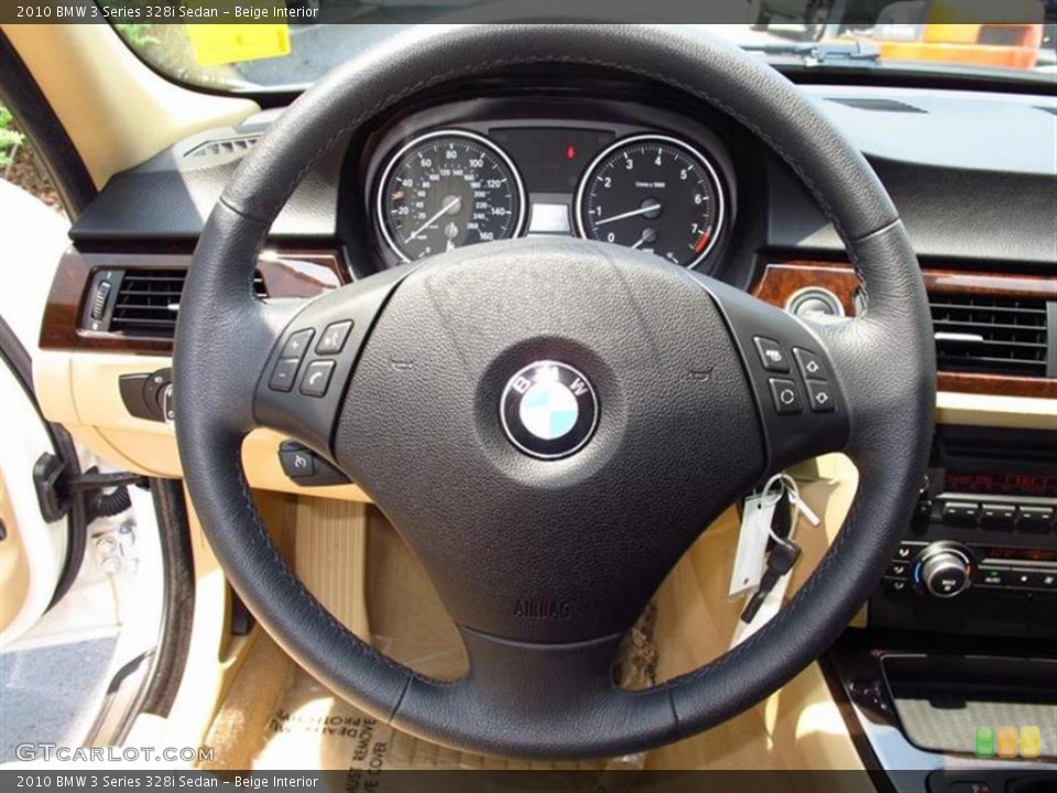 Beige Interior Steering Wheel for the 2010 BMW 3 Series 328i Sedan #49427122