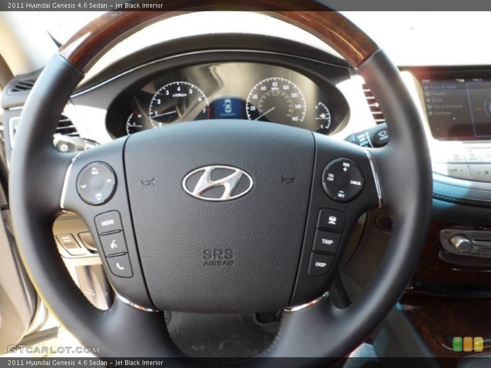 Jet Black Interior Steering Wheel for the 2011 Hyundai Genesis 4.6 Sedan #49438774