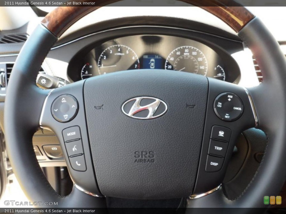 Jet Black Interior Steering Wheel for the 2011 Hyundai Genesis 4.6 Sedan #49439917