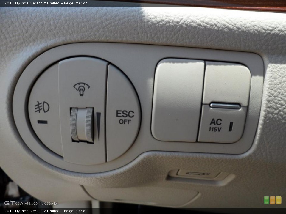 Beige Interior Controls for the 2011 Hyundai Veracruz Limited #49444141