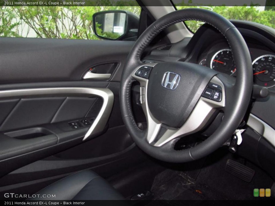 Black Interior Steering Wheel for the 2011 Honda Accord EX-L Coupe #49447435
