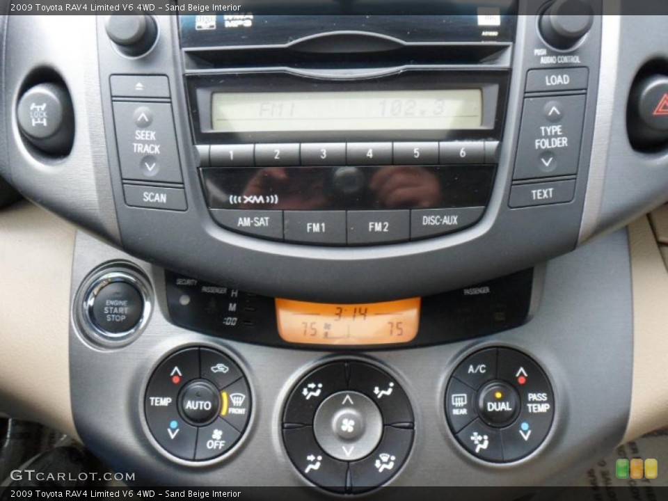 Sand Beige Interior Controls for the 2009 Toyota RAV4 Limited V6 4WD #49449517