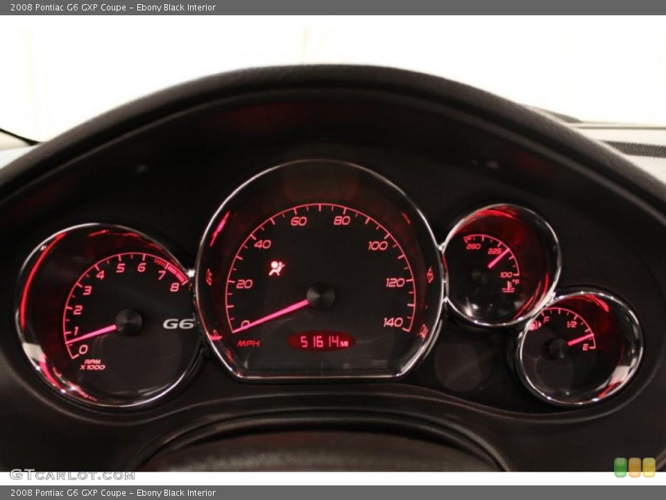 Ebony Black Interior Gauges for the 2008 Pontiac G6 GXP Coupe #49459156